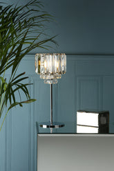 Laura Ashley Vienna Table Lamp Polished Chrome and Crystal